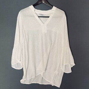 NWOT Liverpool Cream V Neck 3/4 Bell Sleeve Medium